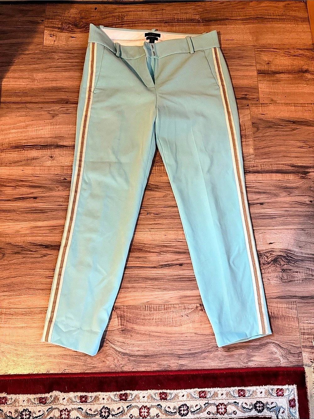 J.Crew Cameron Pant with Side Stripe Green Size 6